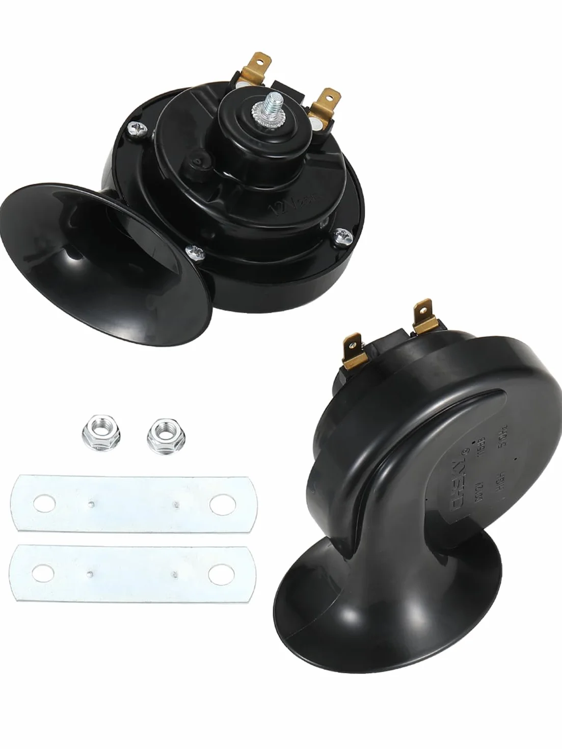 Greluma 2 Pz Clacson per auto 12V 115dB, clacson elettrico universale ad alta potenza, compatibile con la maggior parte di auto, veicoli fuoristrada, motociclette e camion, 80 mm