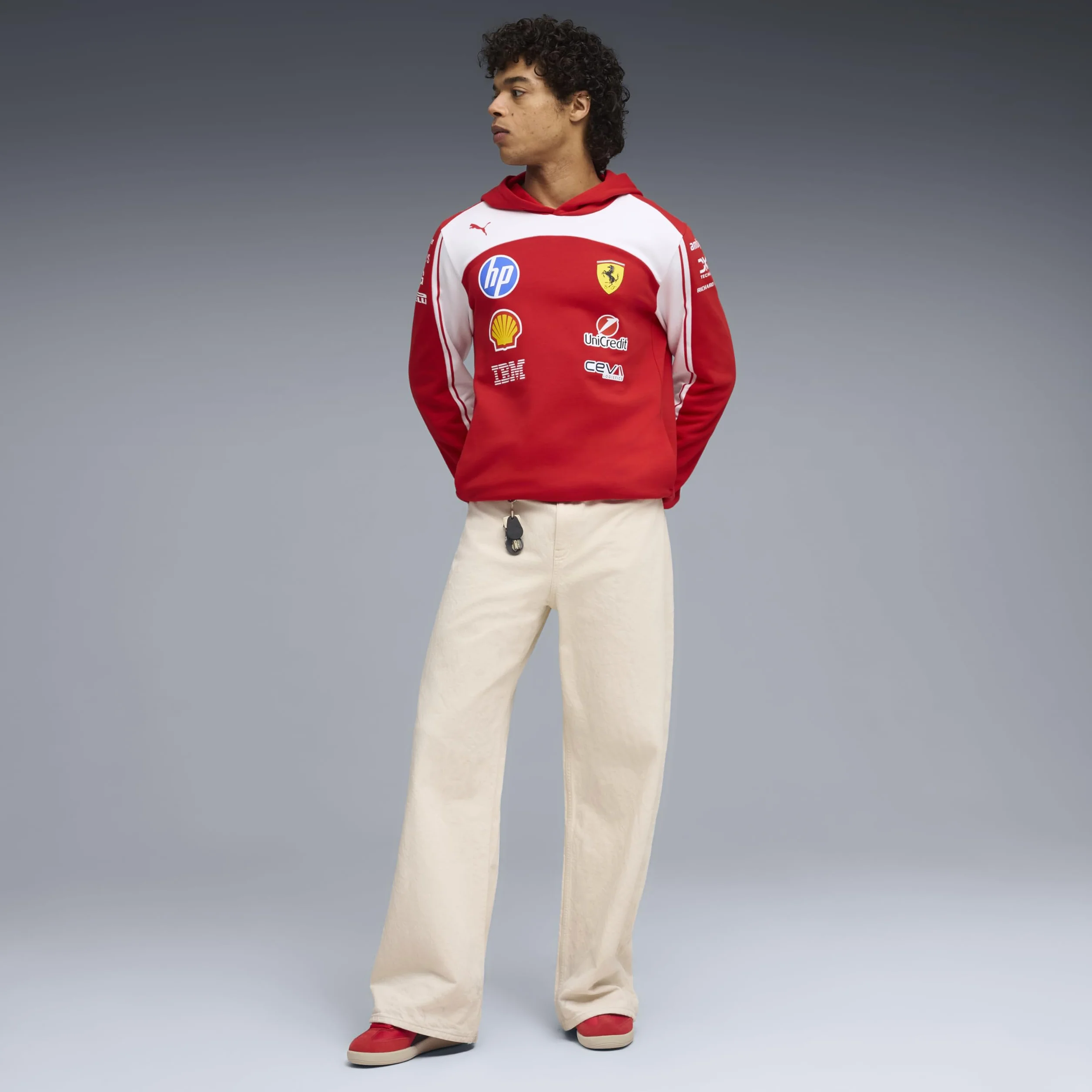 PUMA Scuderia Ferrari F1 2026 Felpa con Cappuccio Team Uomo Rosso