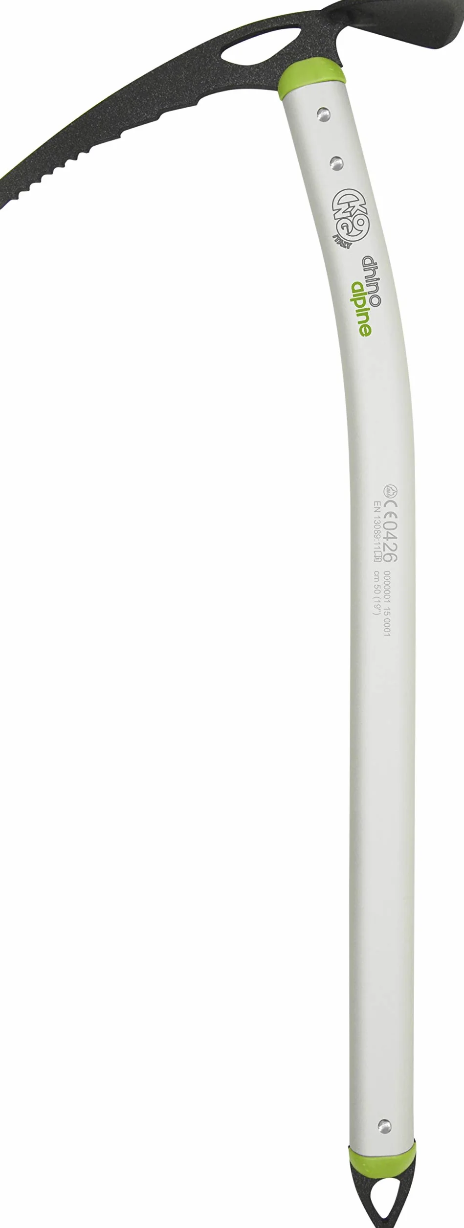 Kong. Dhino Alpine. Piccozza Alpinismo Tecnico. Corpo Curvo in Alluminio. Becca e Puntale in Acciaio. CE EN 13089/1. Made in Italy.