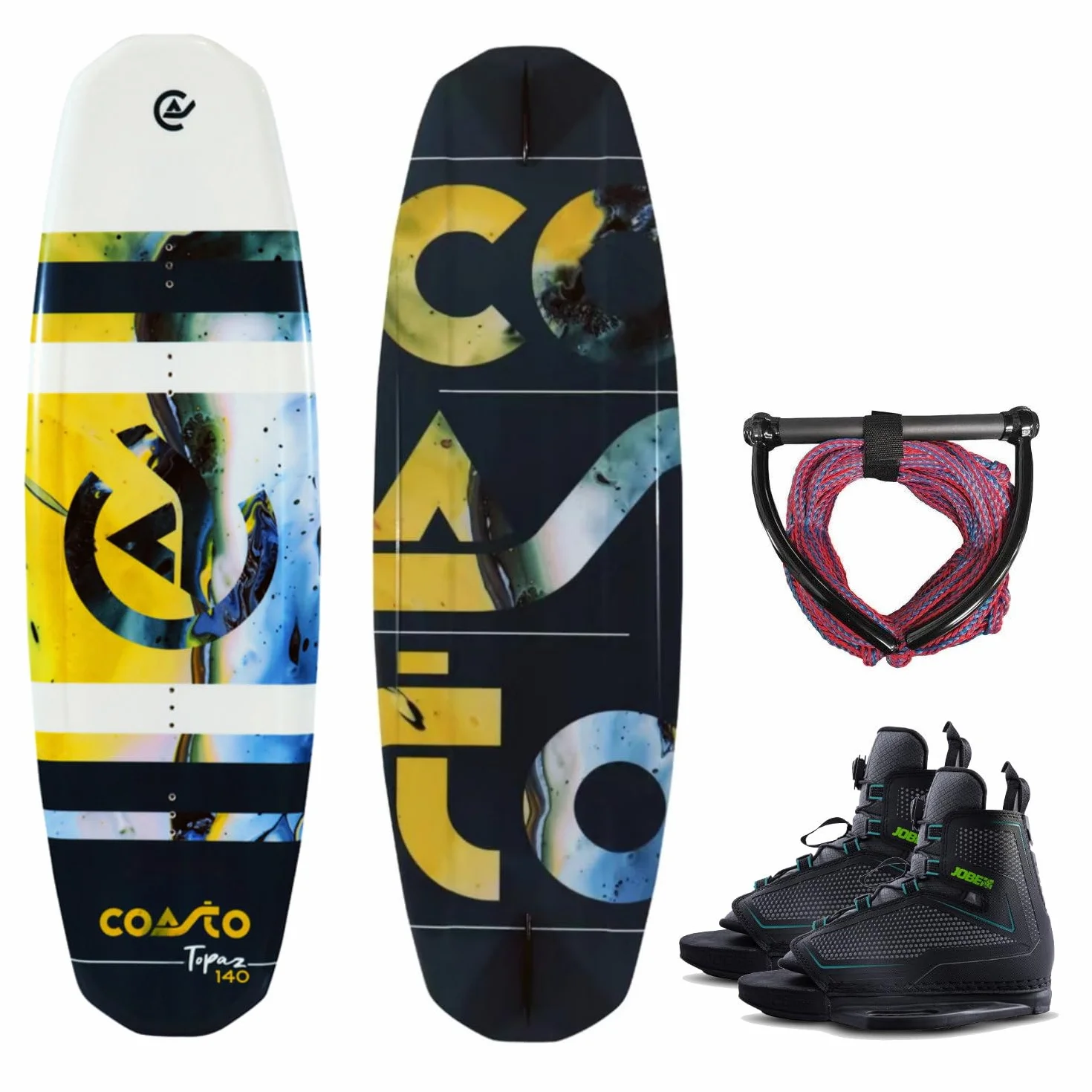 Brunelli COASTO Topaz 140 Wakeboard Package Flex manubrio rilegatura 39-46