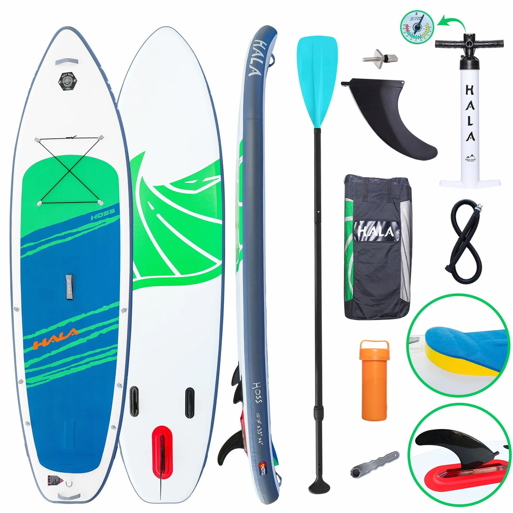 Hala 10.10' Sup Gonfiabile Tavola con Sistema US FIN PRO, Design Tail Kicker