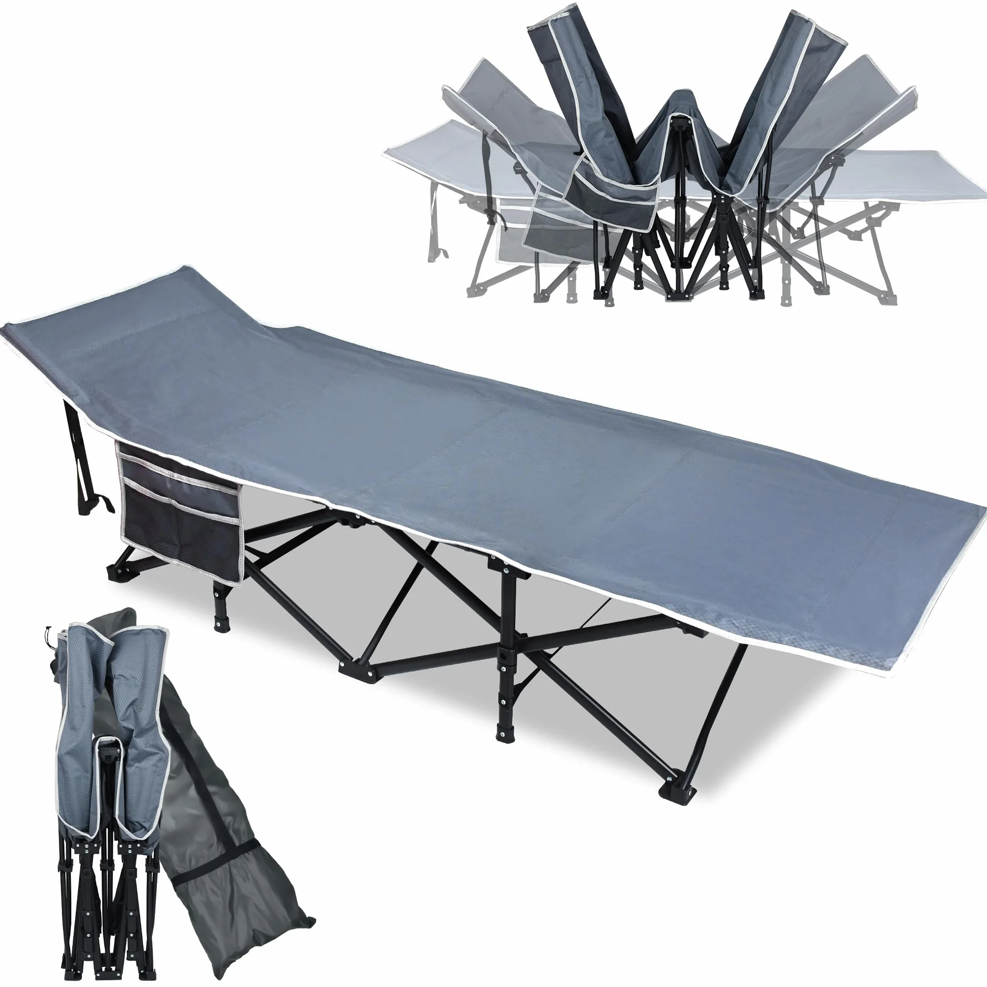 UISEBRT Letto da campeggio pieghevole in tessuto Oxford 250 kg con borsa trasporto