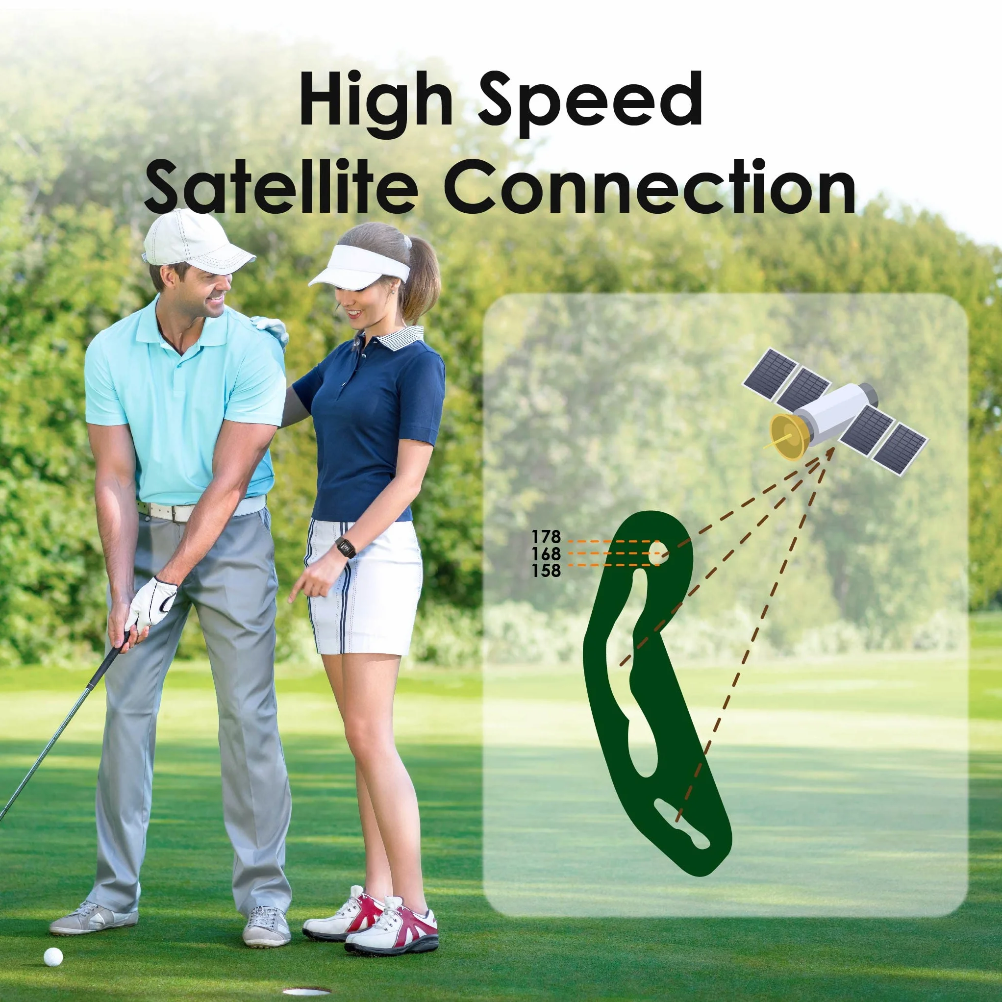 CANMORE TW356 Orologio GPS da golf con mappe mondiali precaricate, display LCD, Arancia