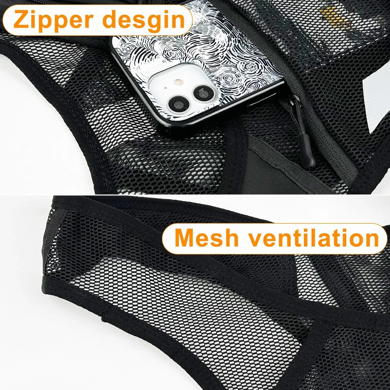 Gilet Riflettente da Donna per Correre con Porta Telefono Corsa, Uomo Portacellulare per Ciclismo Jogging Escursionismo